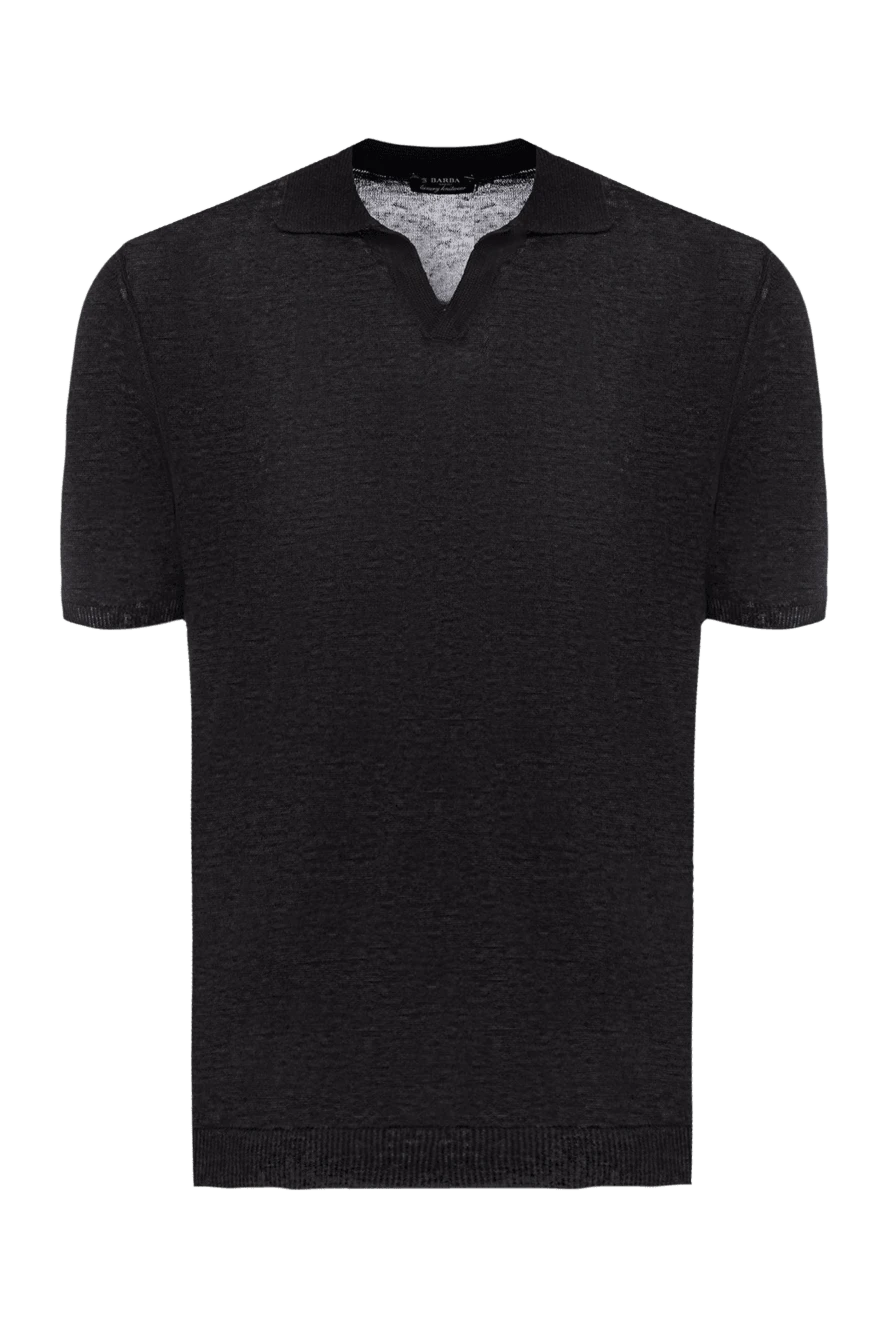 Barba Napoli man men's black linen polo купить с ценами и фото 177196 - photo 1