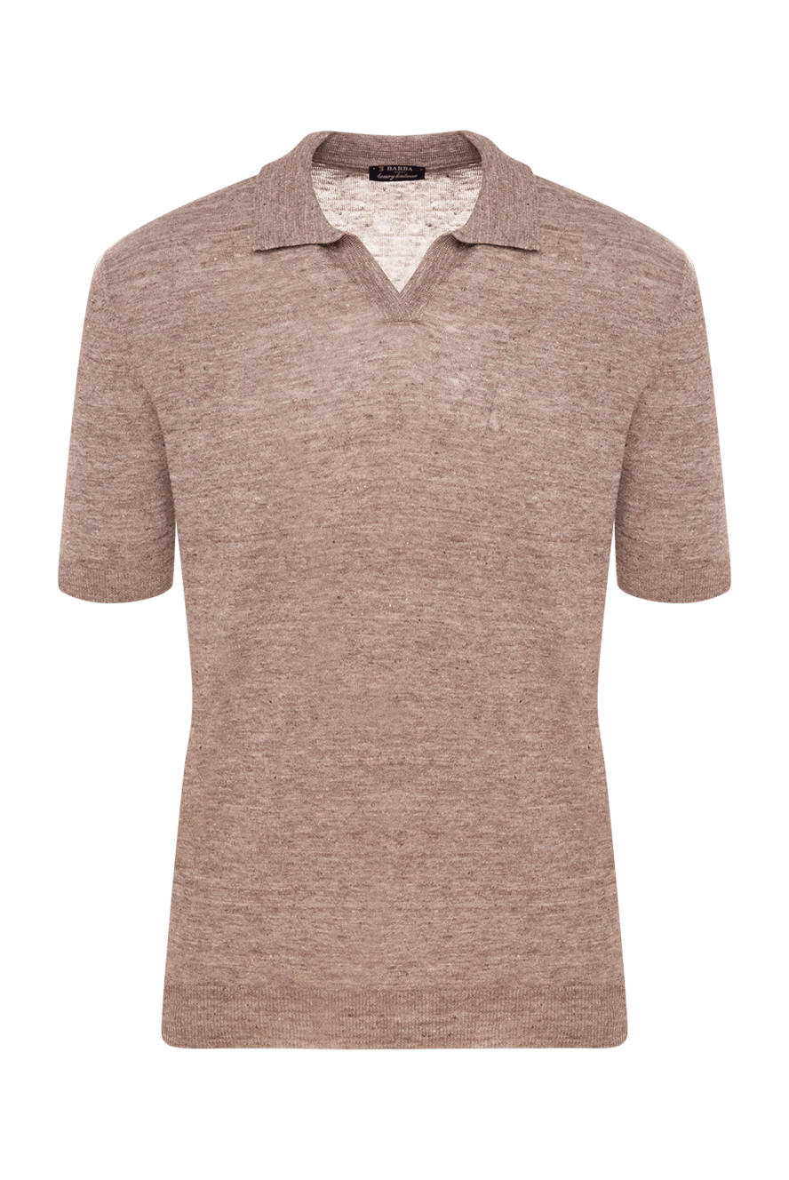 Barba Napoli man men's brown linen polo купить с ценами и фото 177197 - photo 1