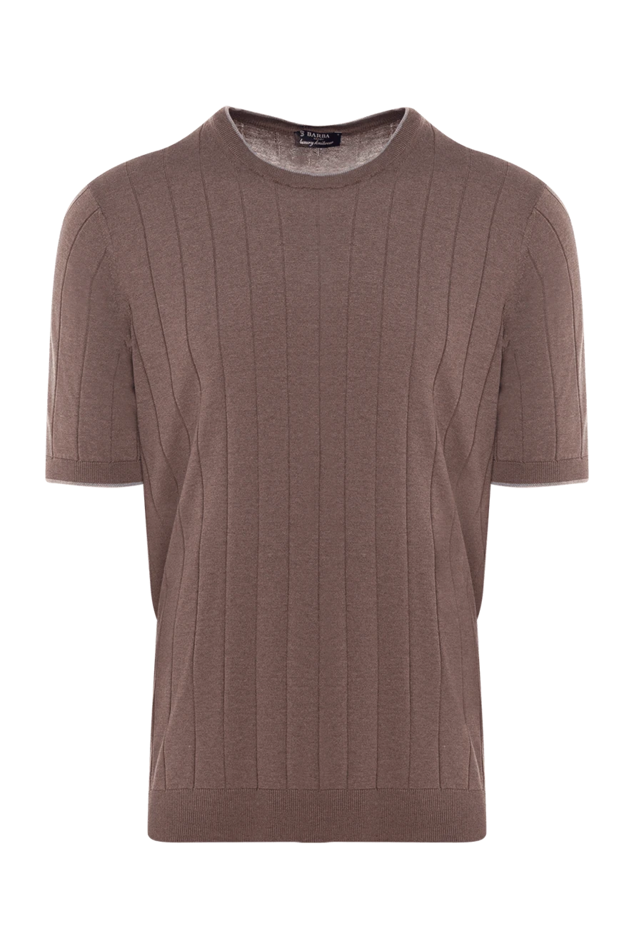 Barba Napoli man short sleeve silk jumper for men, brown купить с ценами и фото 177200 - photo 1