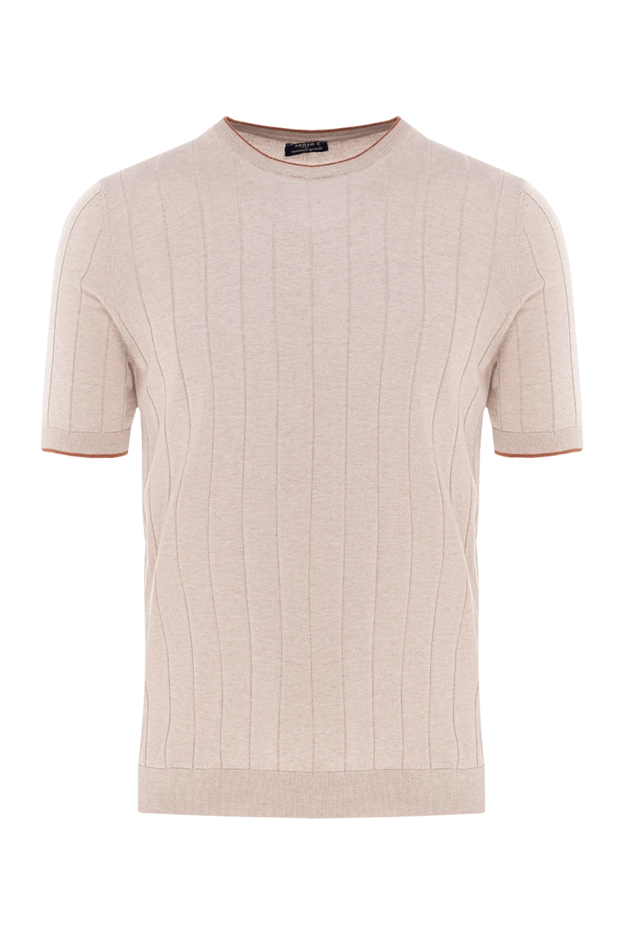 Barba Napoli man short sleeve silk jumper for men, beige купить с ценами и фото 177201 - photo 1