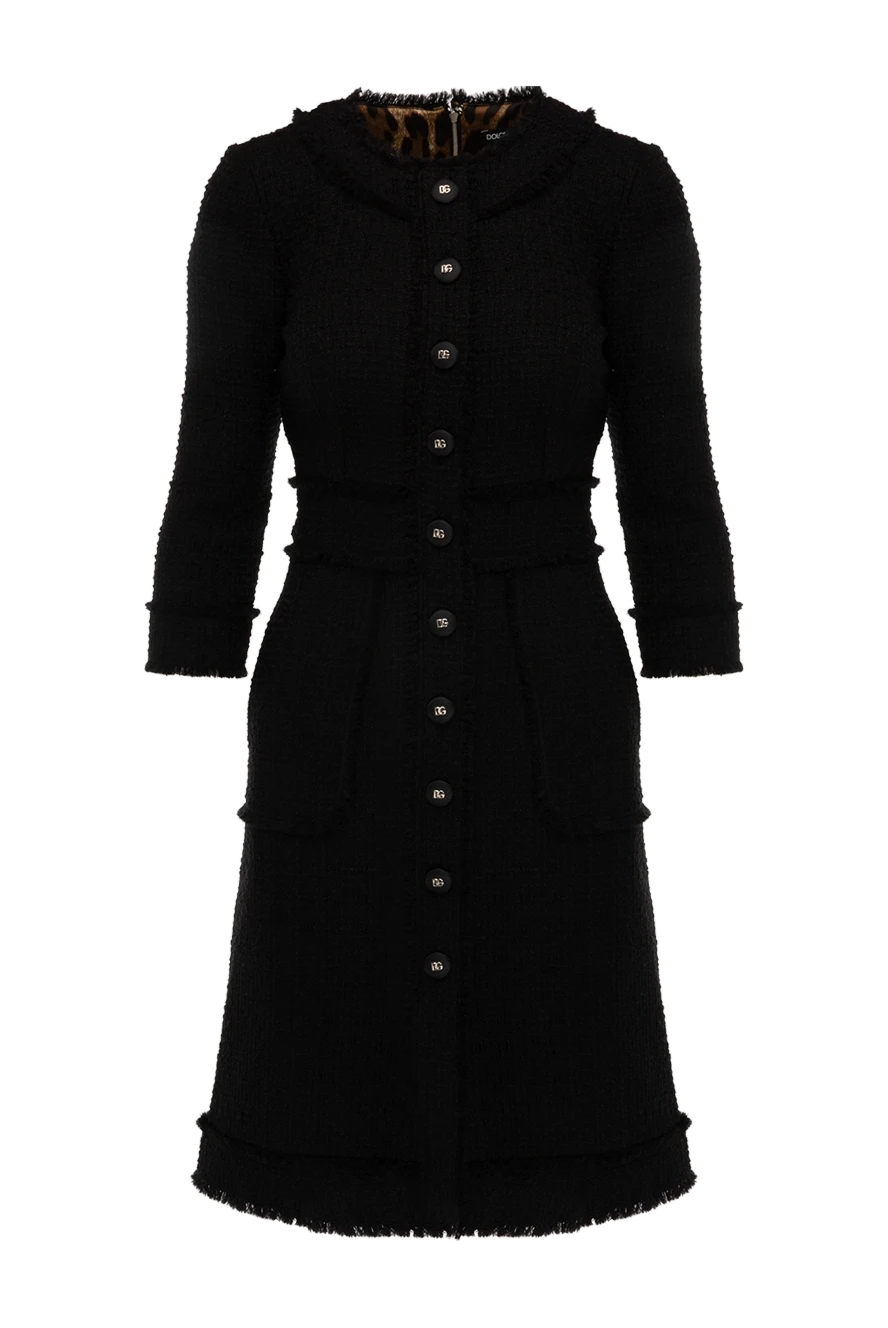 Dolce & Gabbana woman women's black wool and polyamide dress купить с ценами и фото 177205 - photo 1