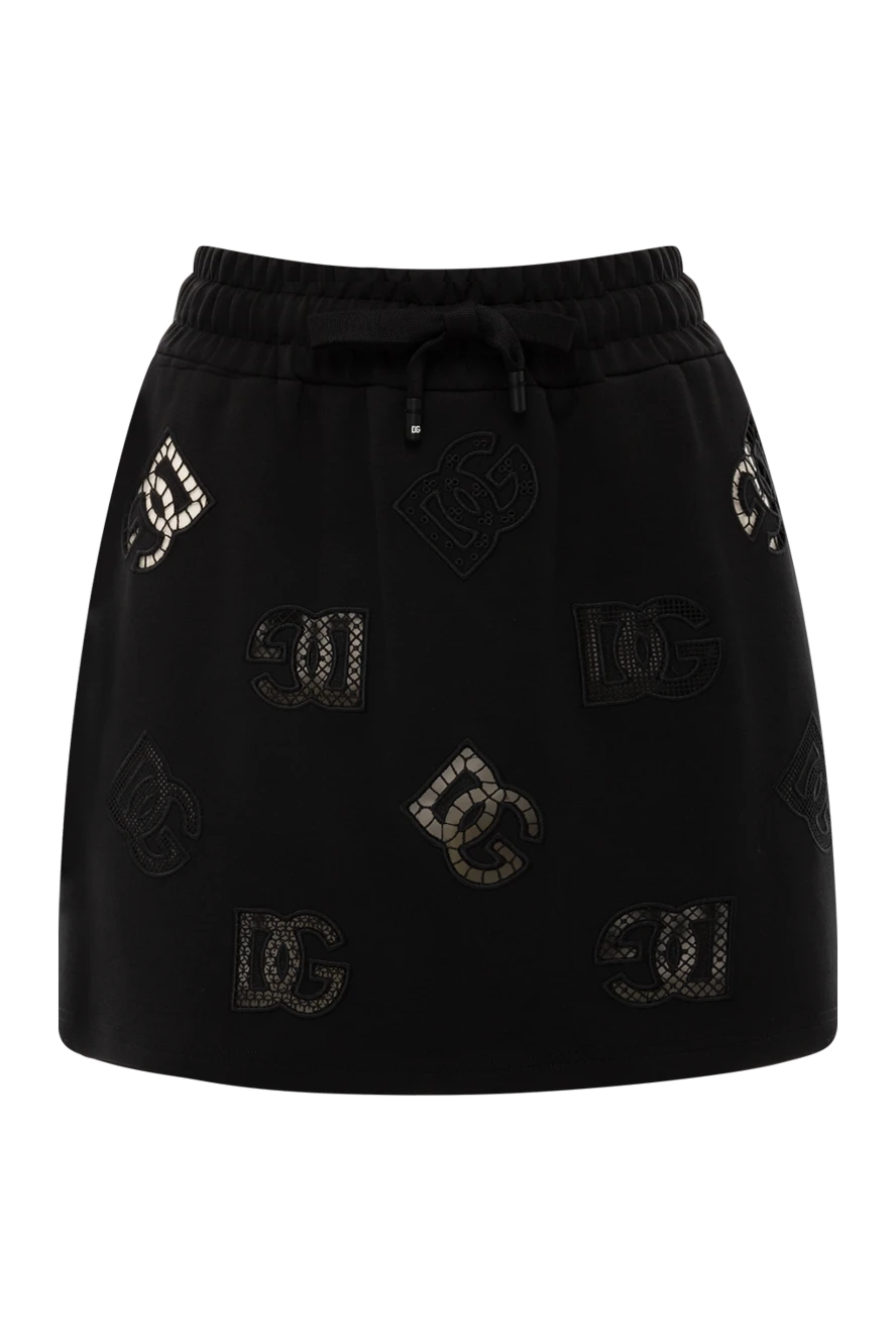 Dolce & Gabbana woman women's cotton and polyester mini skirt, black купить с ценами и фото 177211 - photo 1