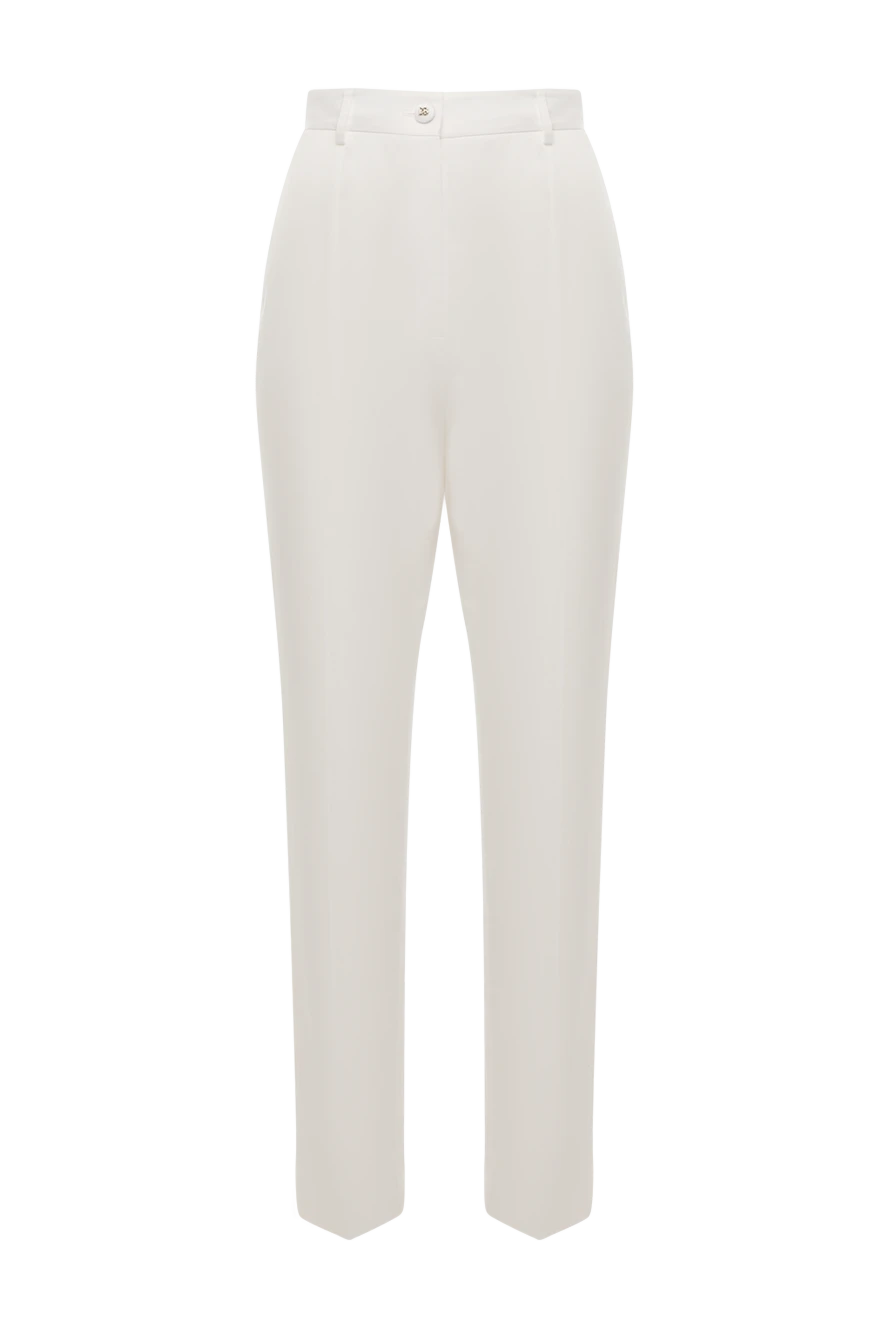 Dolce & Gabbana woman women's white cotton and elastane trousers купить с ценами и фото 177214 - photo 1