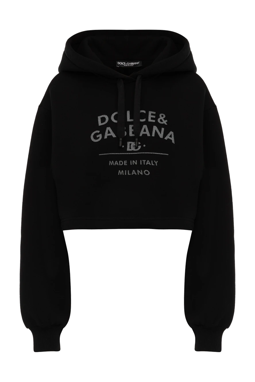 Dolce & Gabbana woman cotton and polyester hoodie for women, black купить с ценами и фото 177220 - photo 1