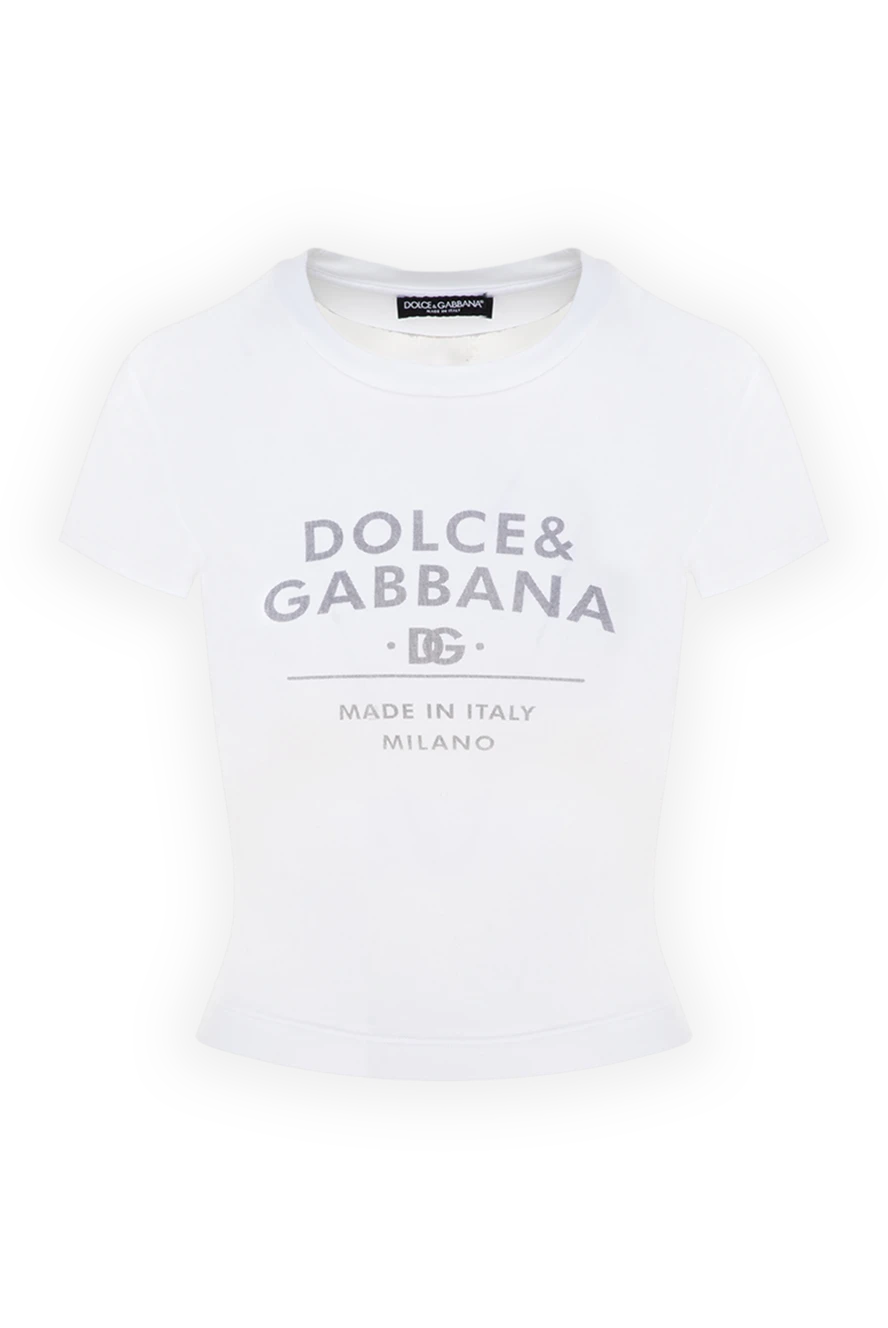 Dolce & Gabbana женские футболка из хлопка и эластана женская белая купить с ценами и фото 177221 - фото 1