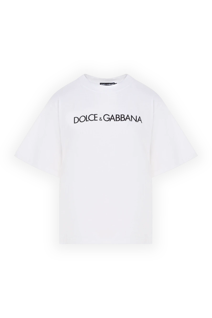 Dolce & Gabbana woman women's white cotton t-shirt купить с ценами и фото 177222 - photo 1