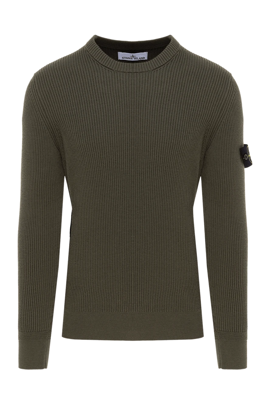 Stone Island man men's long sleeve wool jumper green купить с ценами и фото 177258 - photo 1