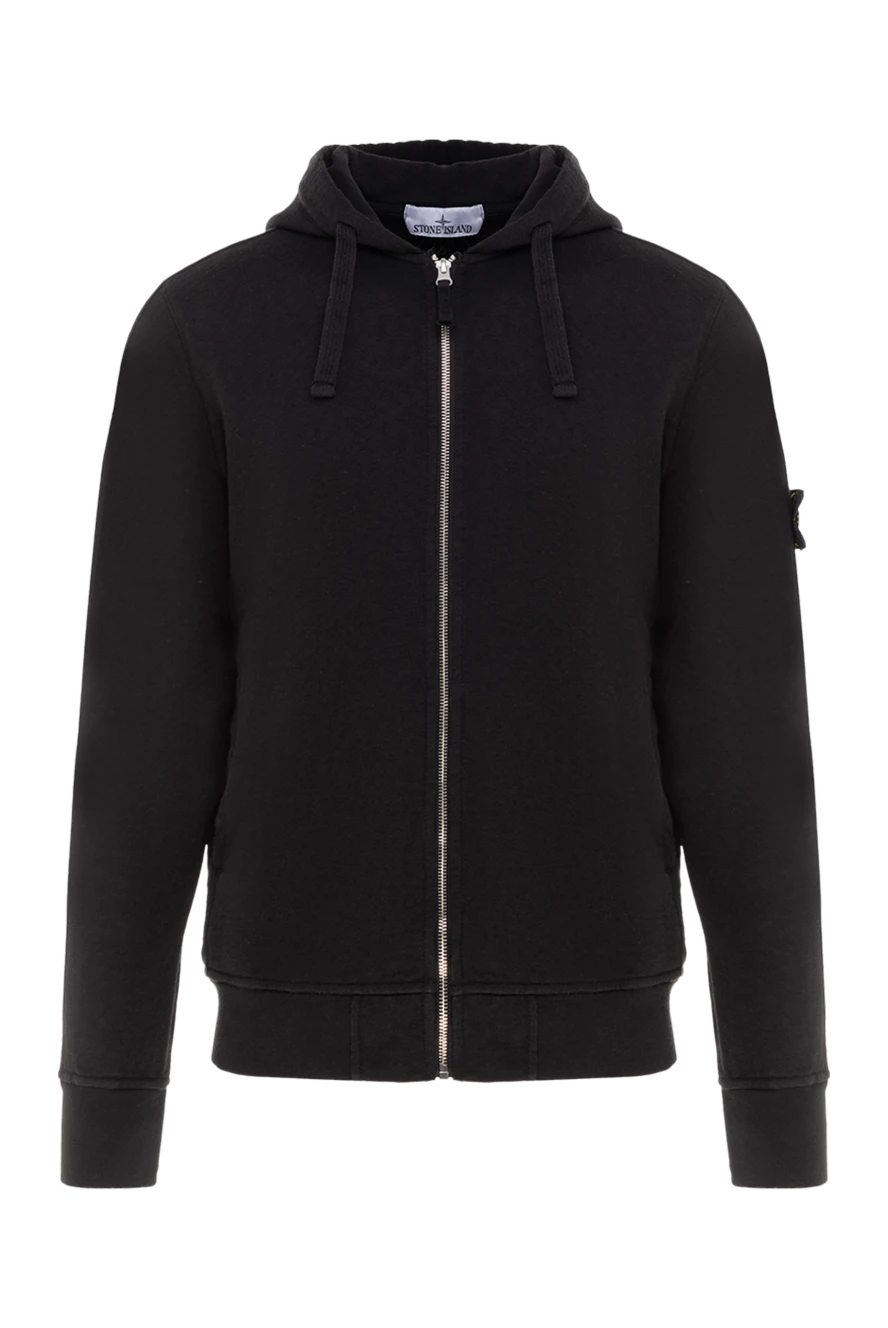 Stone Island man men's cotton sports jacket, black купить с ценами и фото 177263 - photo 1