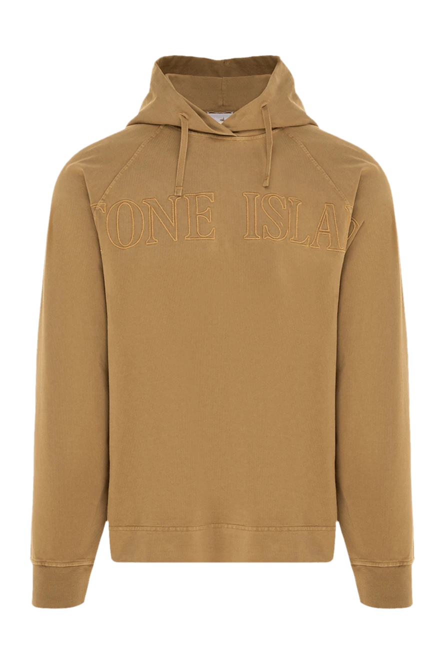 Stone Island man cotton hoodie for men, yellow купить с ценами и фото 177267 - photo 1