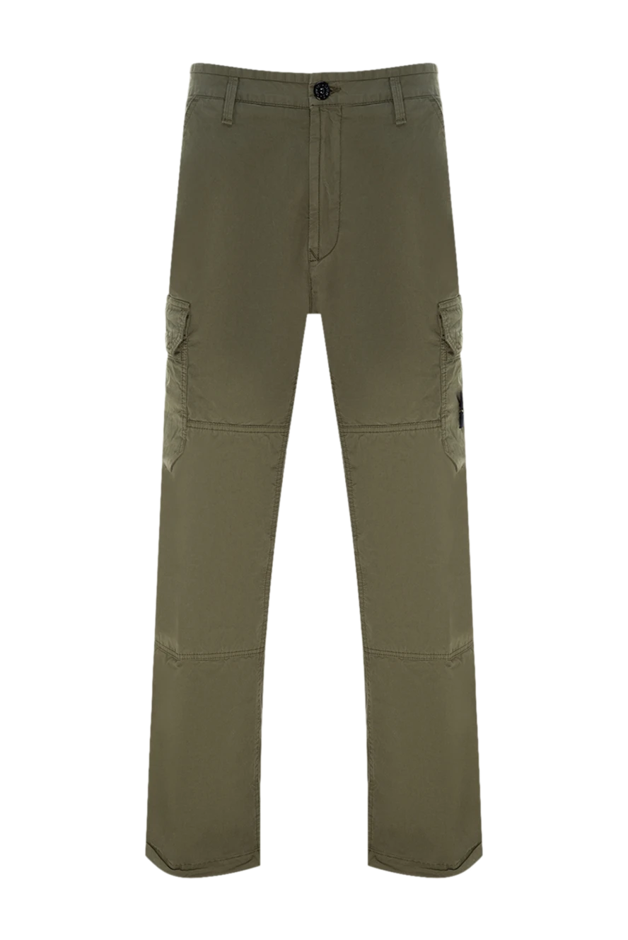 Stone Island man men's cotton and elastane trousers green купить с ценами и фото 177279 - photo 1