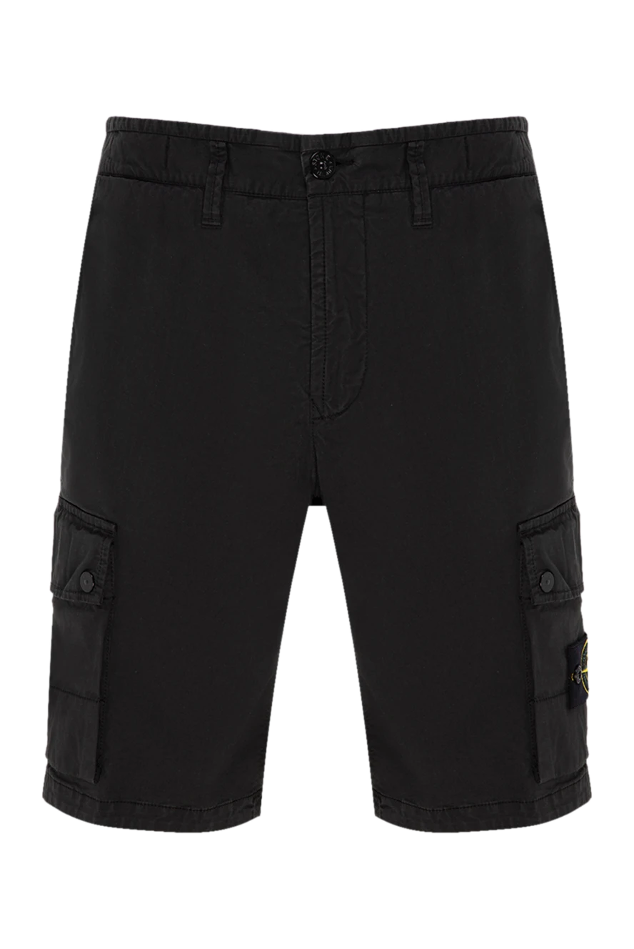 Stone Island man men's black cotton and polyamide shorts купить с ценами и фото 177280 - photo 1