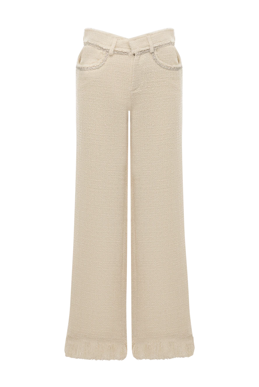 Giuseppe Di Morabito woman women's beige knitted trousers купить с ценами и фото 177292 - photo 1