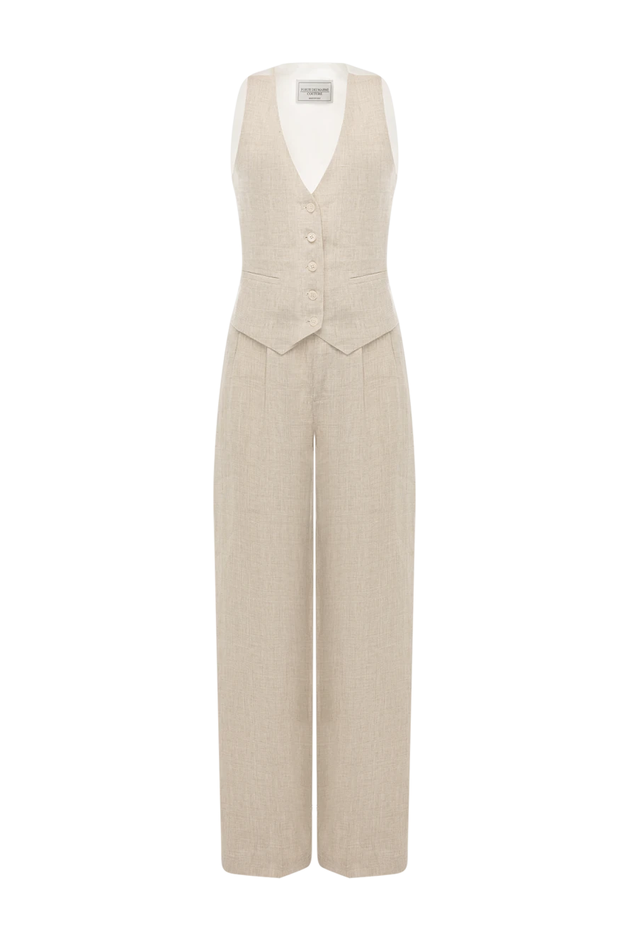 Forte dei Marmi Couture woman women's beige suit with linen trousers купить с ценами и фото 177296 - photo 1