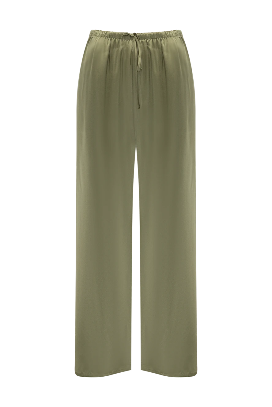 Max&Moi woman women's silk and elastane trousers green купить с ценами и фото 177303 - photo 1