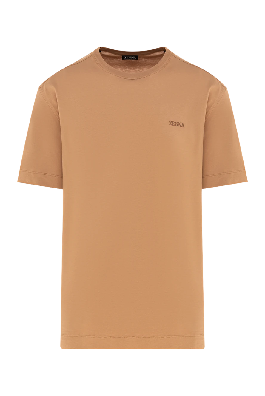 Ermenegildo Zegna man cotton t-shirt for men, brown купить с ценами и фото 177337 - photo 1