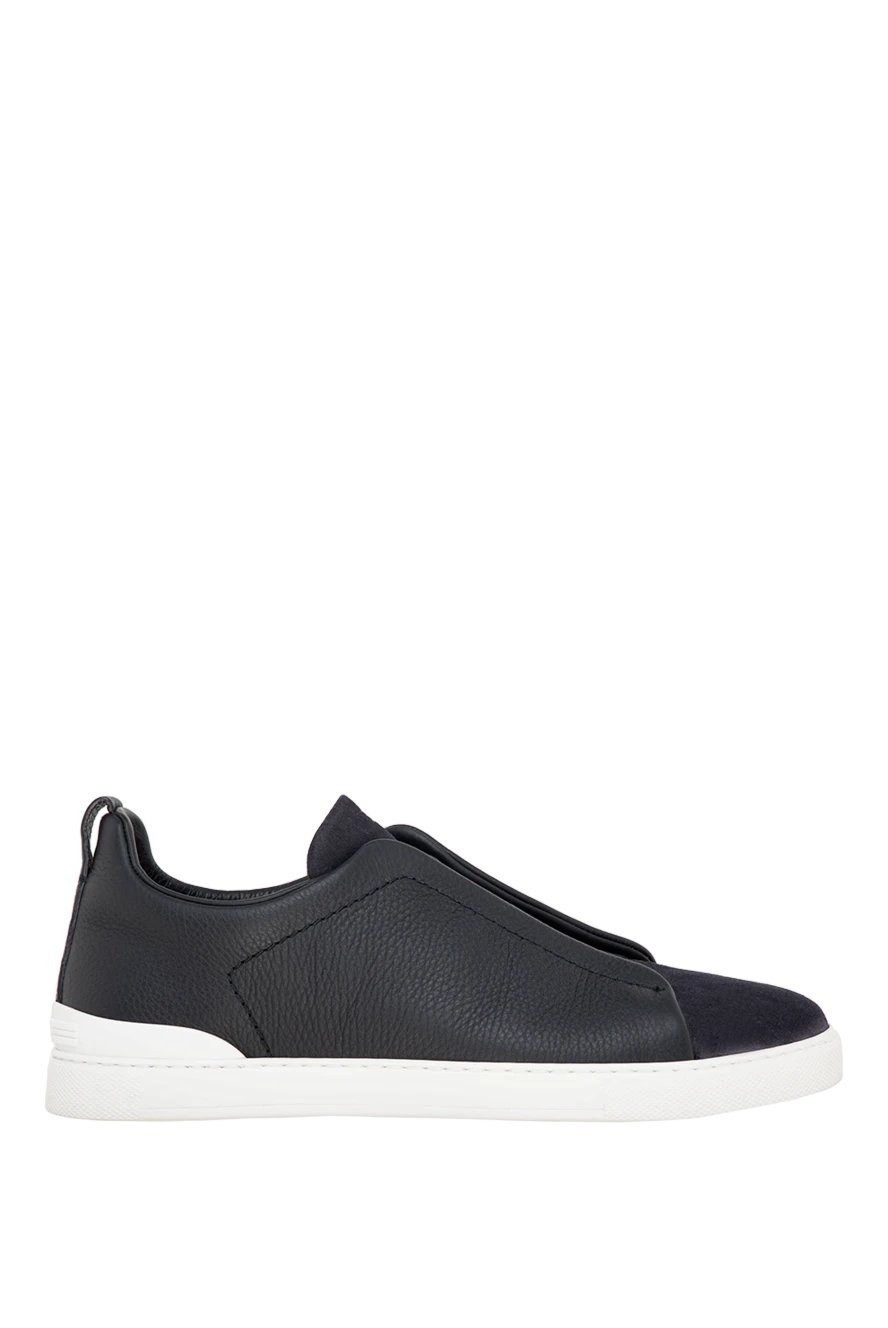 Ermenegildo Zegna man black leather sneakers for men купить с ценами и фото 177339 - photo 1