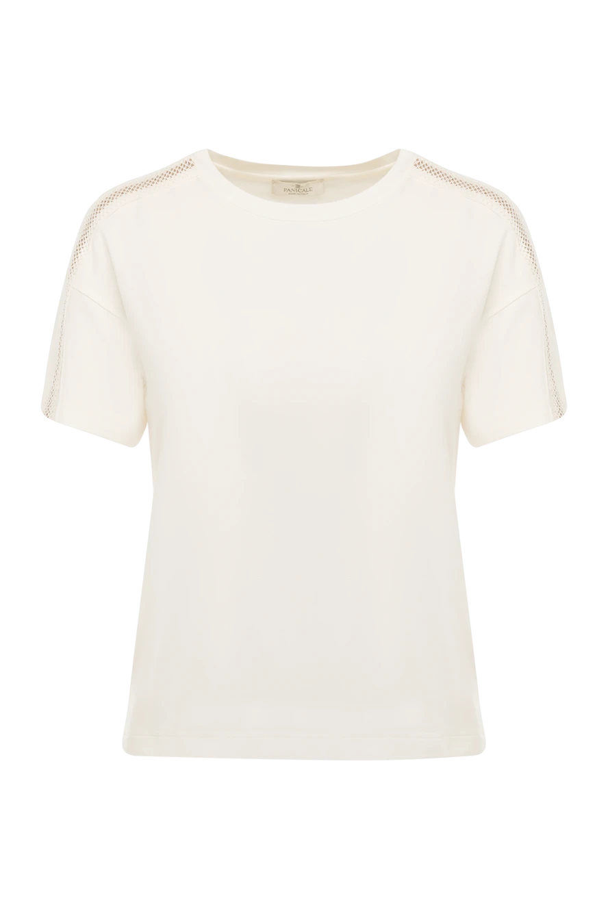 Panicale woman women's white viscose and elastane t-shirt купить с ценами и фото 177340 - photo 1