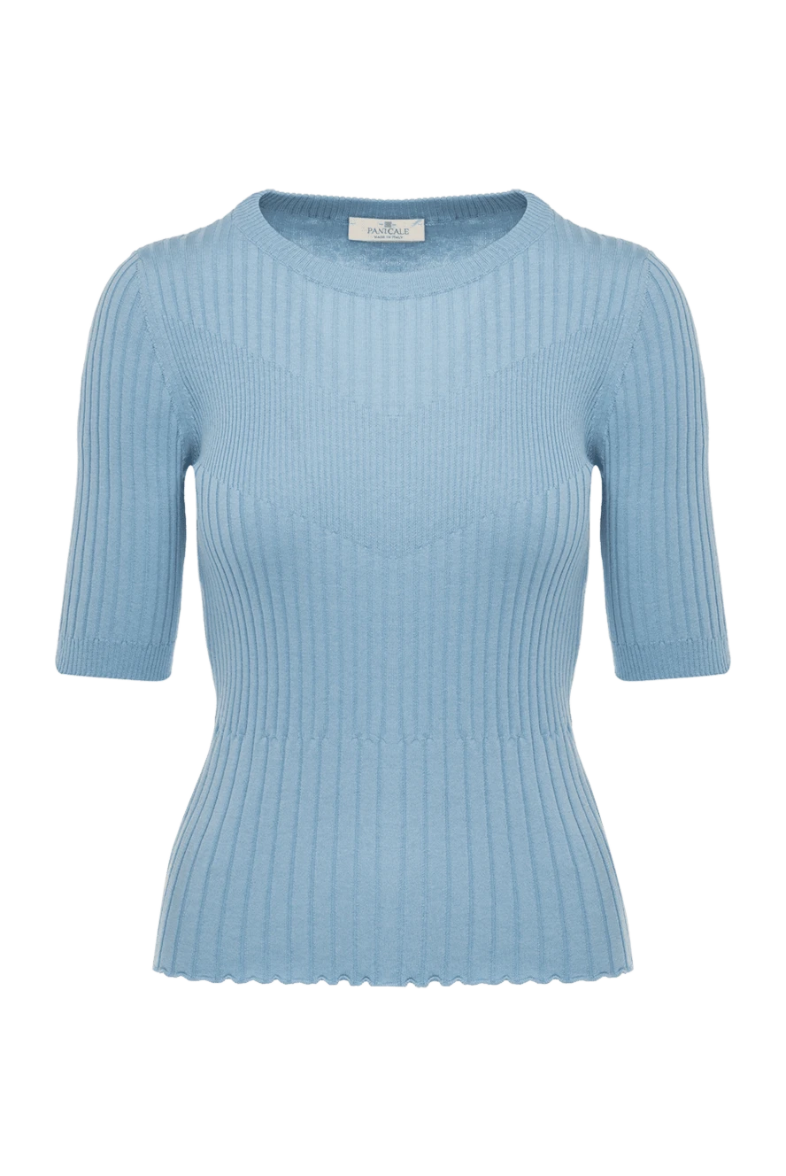 Panicale woman silk and cotton jumper for women, blue купить с ценами и фото 177342 - photo 1