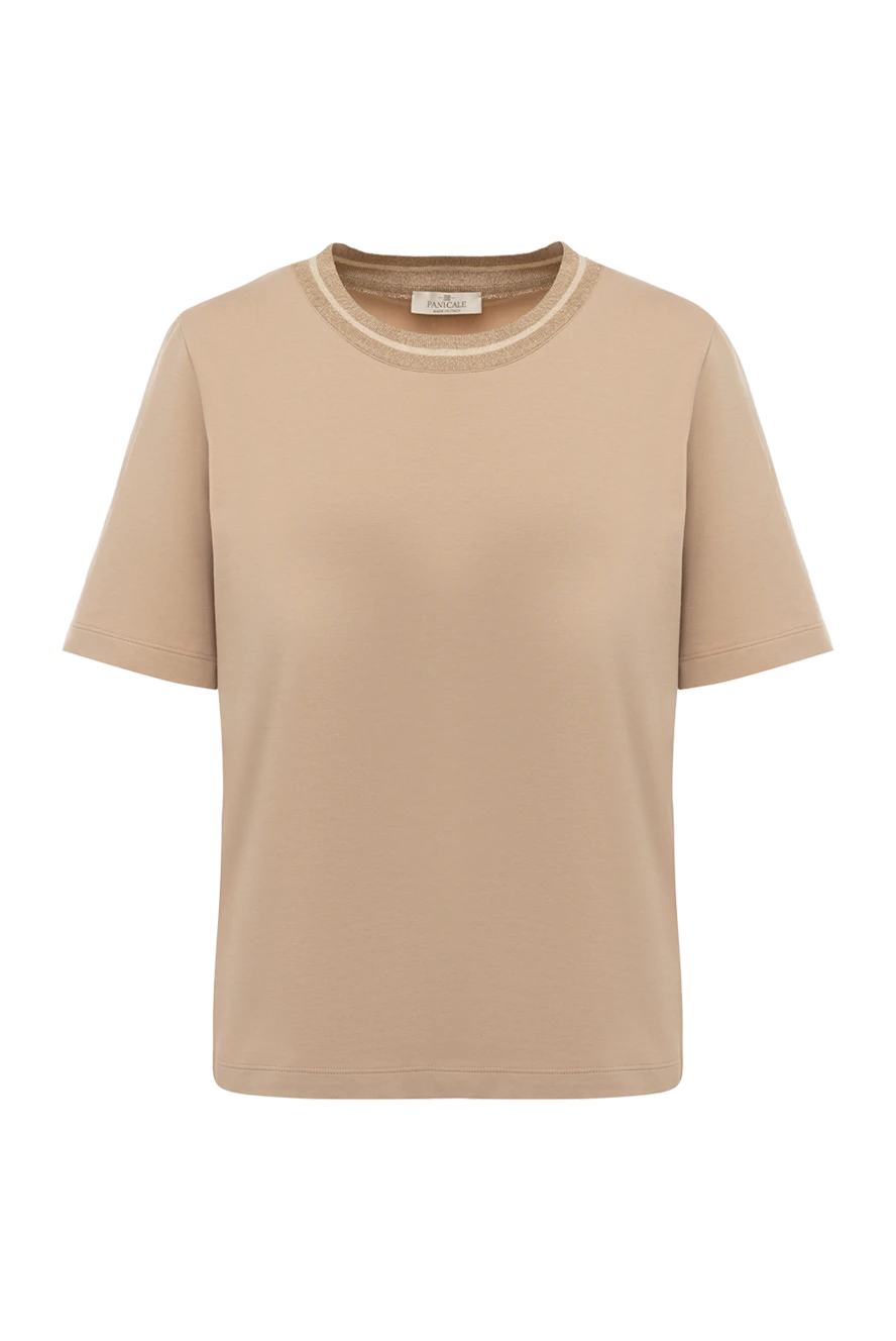 Panicale woman women's beige cotton and elastane t-shirt купить с ценами и фото 177349 - photo 1