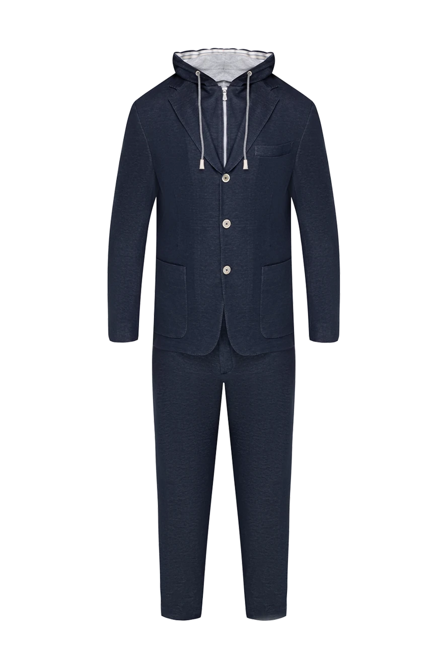 Eleventy man men's blue walking suit made of cotton and cashmere купить с ценами и фото 177505 - photo 1