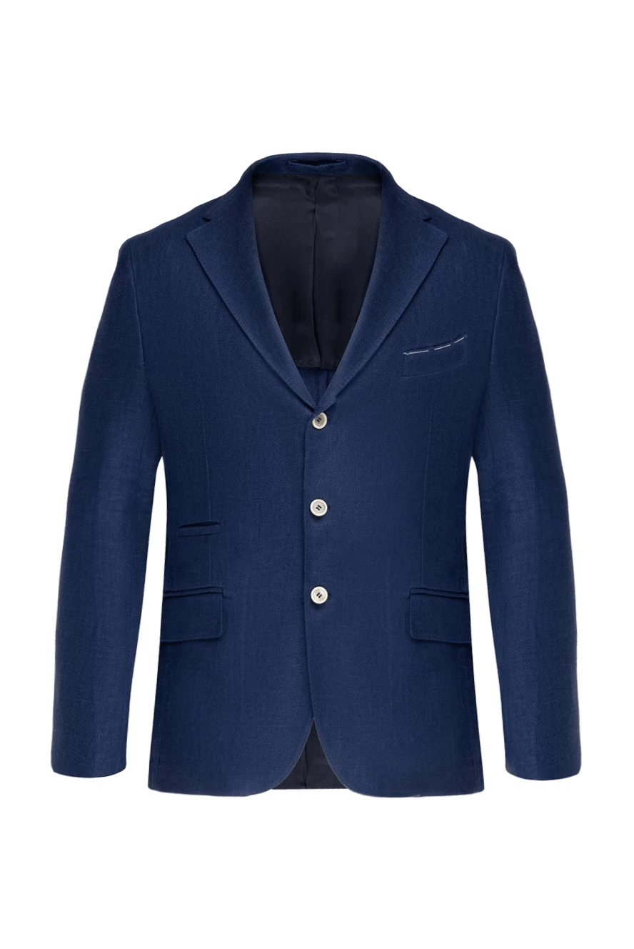 Eleventy man men's blue linen jacket купить с ценами и фото 177516 - photo 1