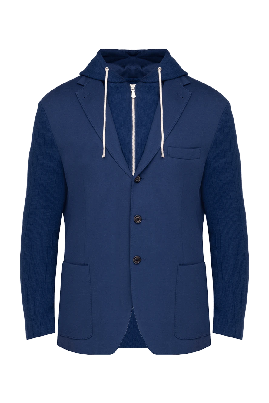 Eleventy man men's cotton and polyester jacket blue купить с ценами и фото 177519 - photo 1