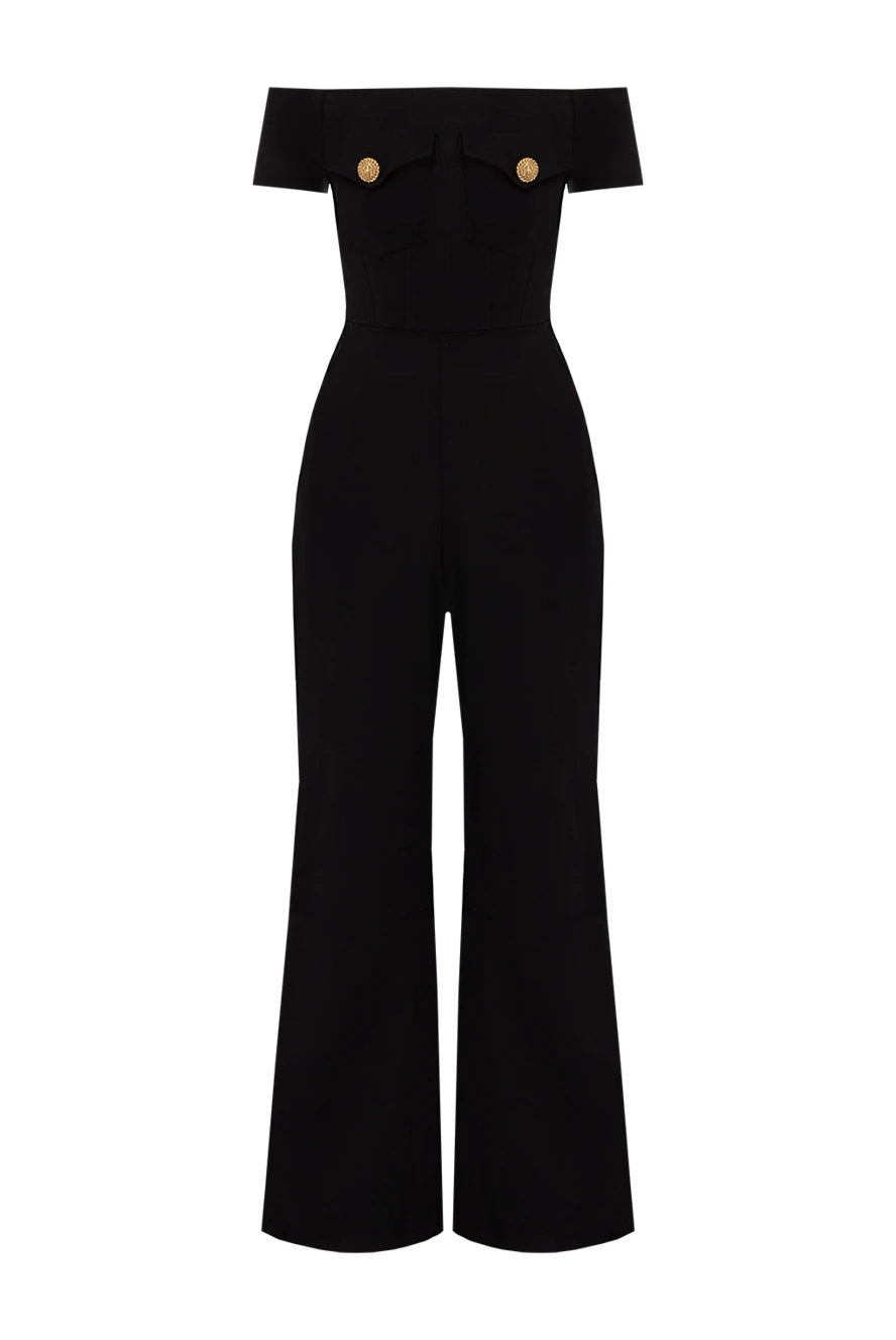 Balmain woman black women's viscose and elastane jumpsuit купить с ценами и фото 177569 - photo 1