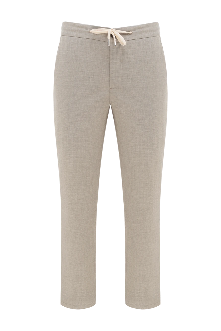 Cesare di Napoli man beige men's wool trousers купить с ценами и фото 177575 - photo 1