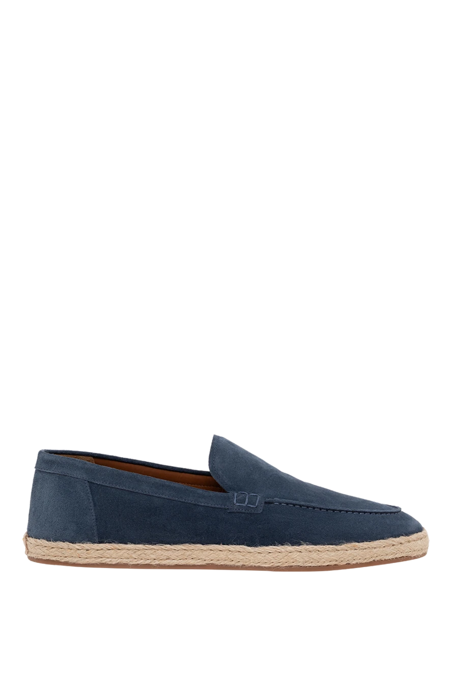 Doucal`s man men's nubuck loafers blue купить с ценами и фото 177590 - photo 1