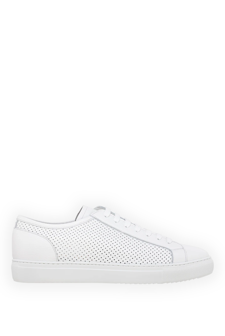 Doucal`s man genuine leather sneakers for men, white купить с ценами и фото 177596 - photo 1