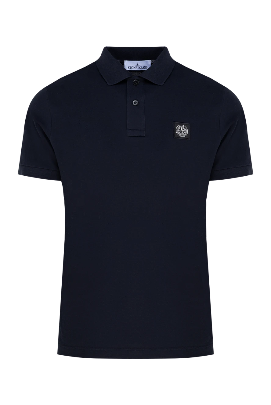 Stone Island classic blue men's cotton polo shirt with logo
177609 - photo 1