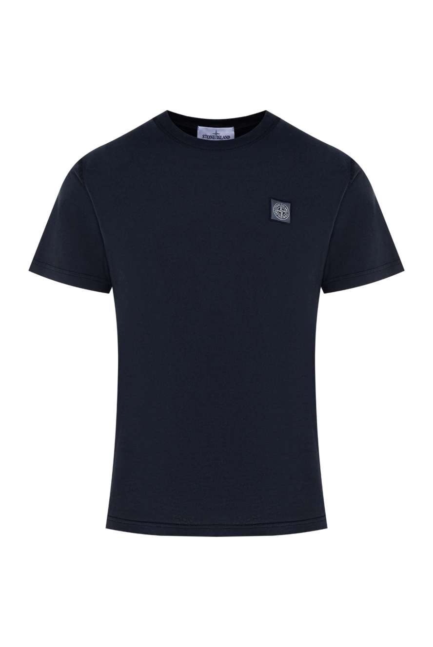 Stone Island classic men's blue cotton t-shirt with patch
177612 - photo 1