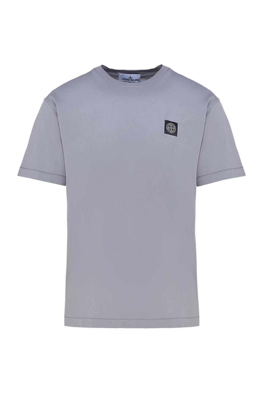 Stone Island man gray cotton t-shirt for men купить с ценами и фото 177617 - photo 1