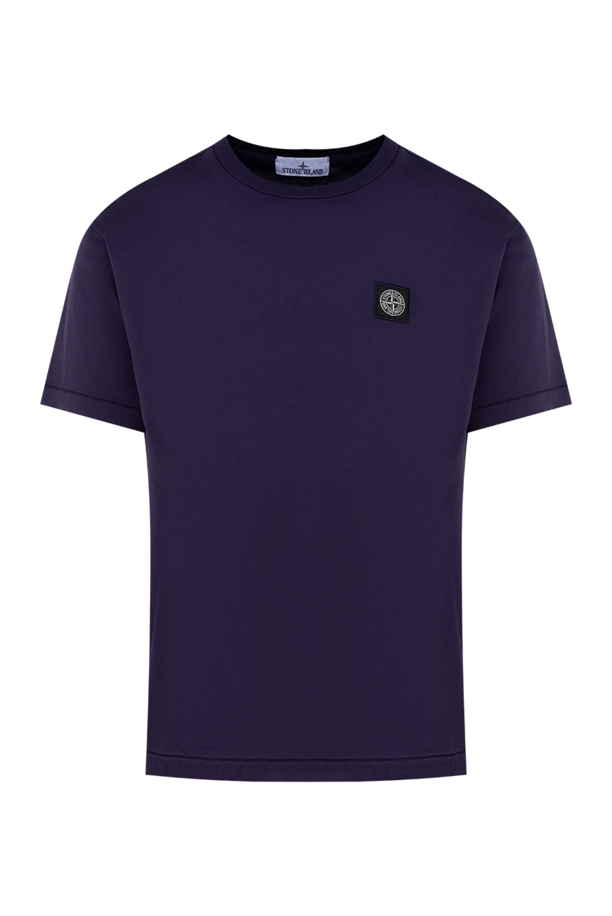 Stone Island man cotton t-shirt for men, purple купить с ценами и фото 177619 - photo 1