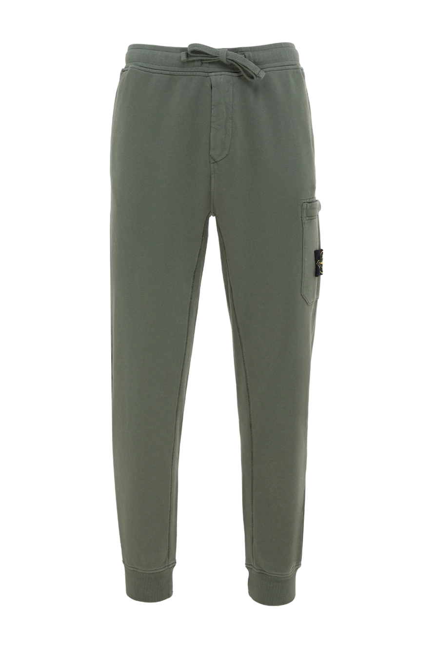 Stone Island man men's cotton trousers green купить с ценами и фото 177622 - photo 1