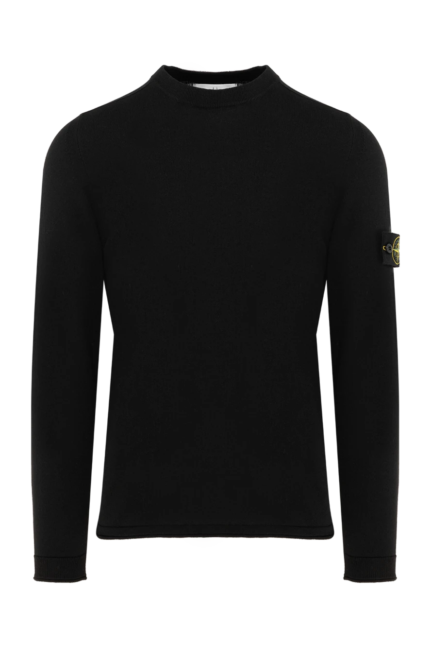 Stone Island man long sleeve cotton jumper for men, black купить с ценами и фото 177624 - photo 1