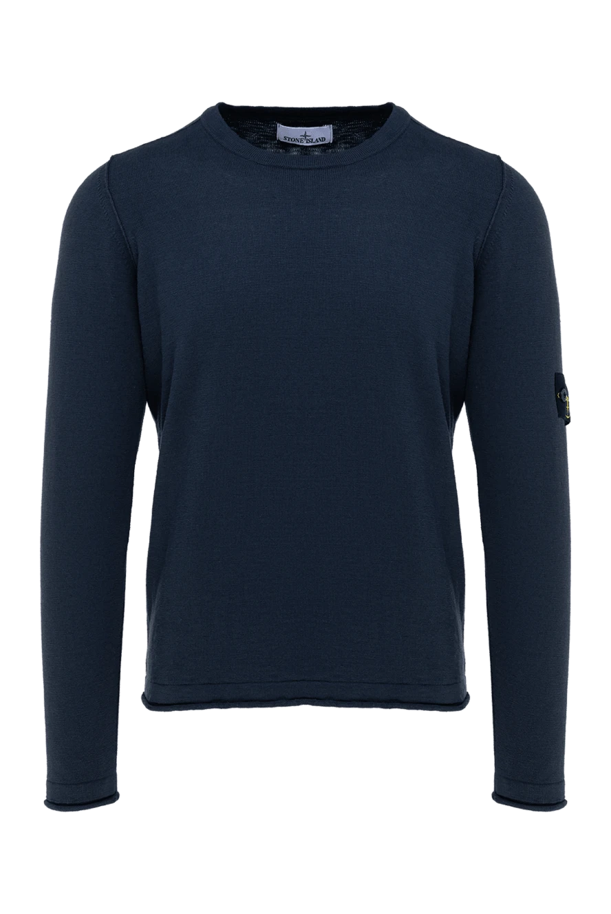 Stone Island man men's blue long sleeve cotton jumper купить с ценами и фото 177625 - photo 1