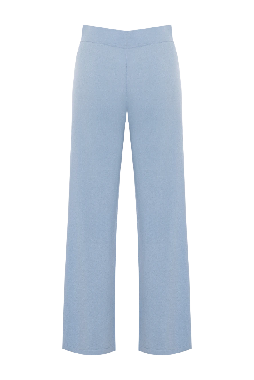 Rocco Ragni woman women's knitted silk and cashmere trousers, blue купить с ценами и фото 177651 - photo 1