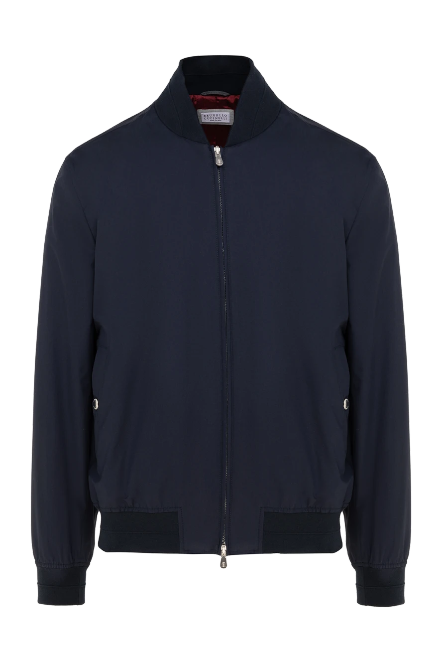 Brunello Cucinelli куртка из полиэстера и хлопка синяя мужская 177656 - фото 1