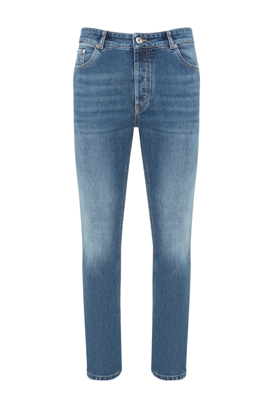 Brunello Cucinelli джинсы из хлопка и эластана синие мужские 177663 - фото 1