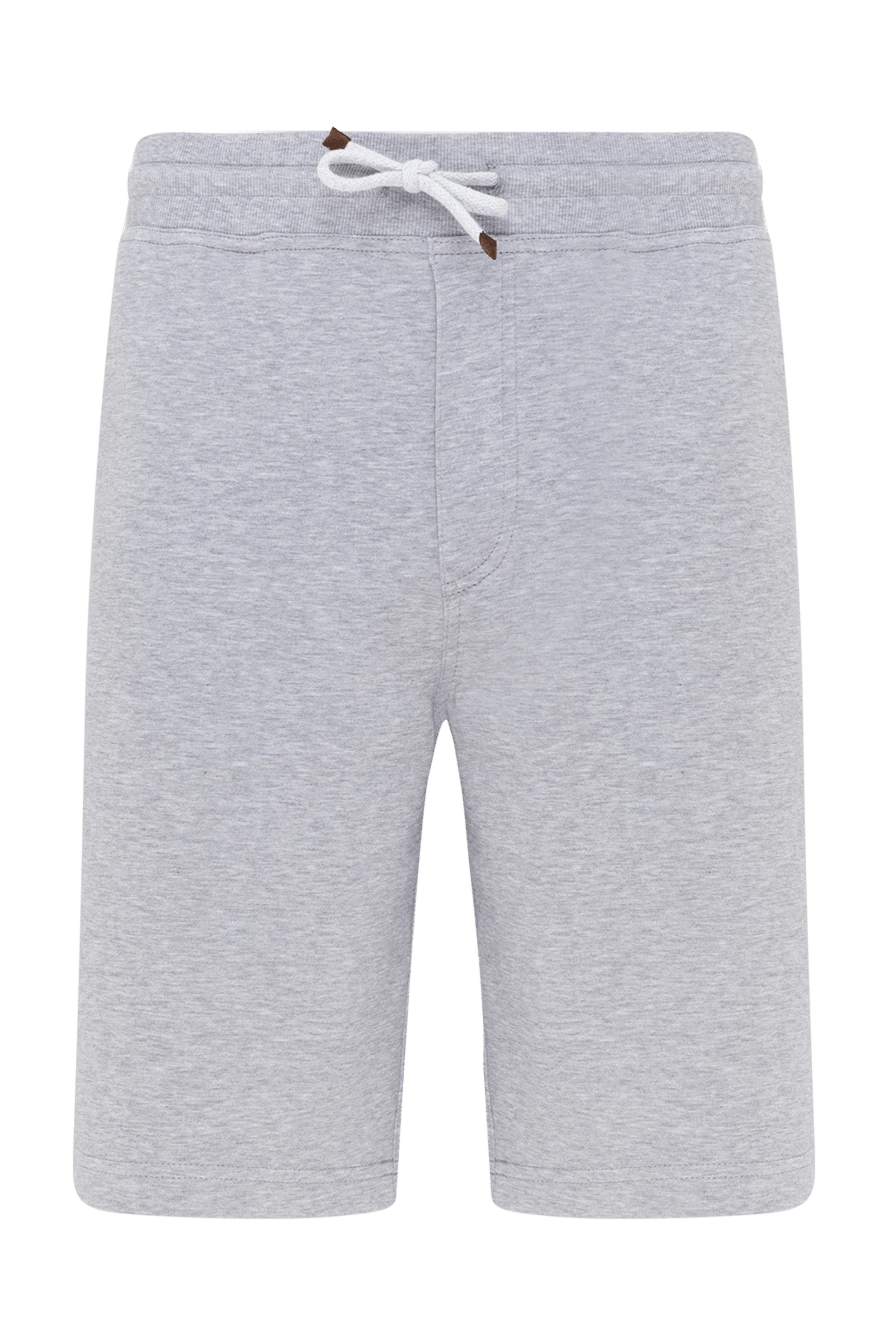 Brunello Cucinelli жұмсақ құрылымды және белдік баумен сәнді сұр шорт 177667 - фото 1