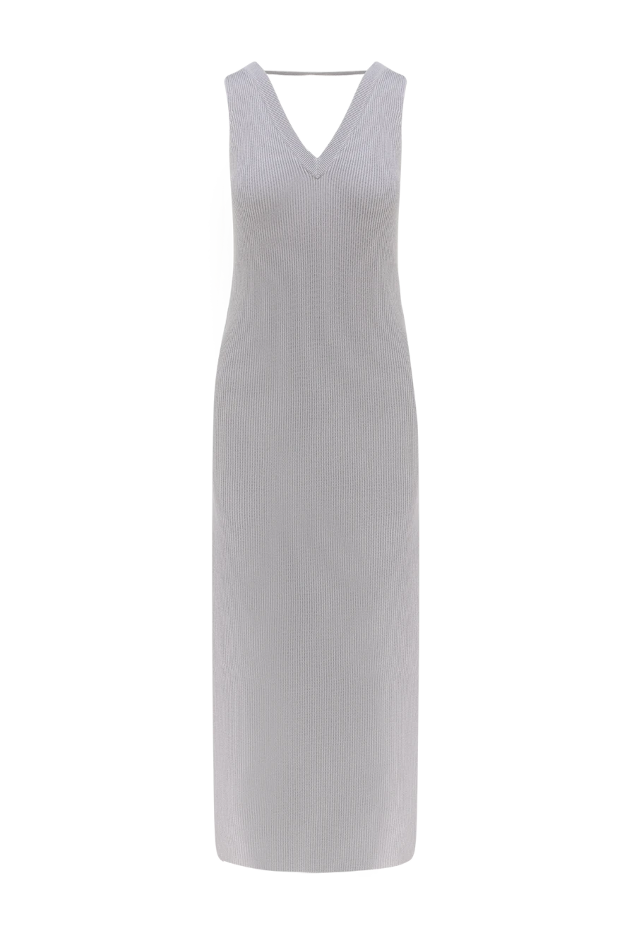 Brunello Cucinelli платье из хлопка женское серое 177693 - фото 1