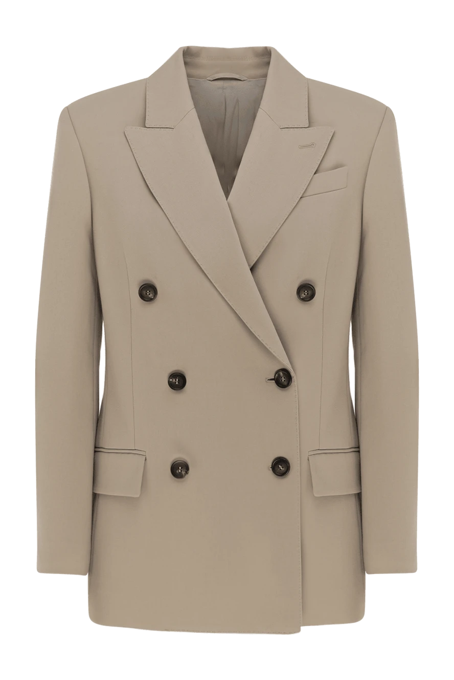 Beige cotton jacket for women