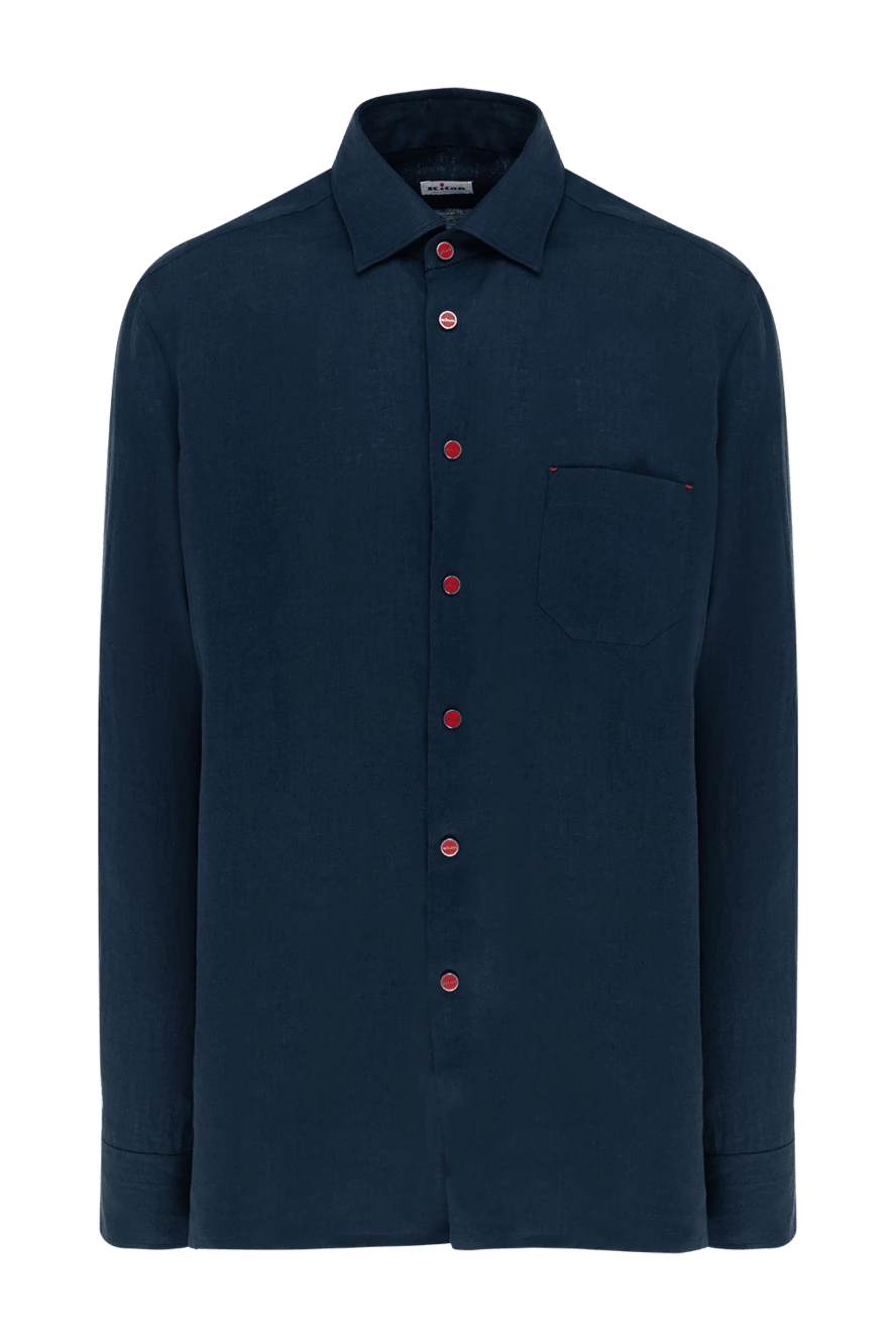 Kiton рубашка изо льна с нагрудным карманом и красными пуговицами
177718 - фото 1
