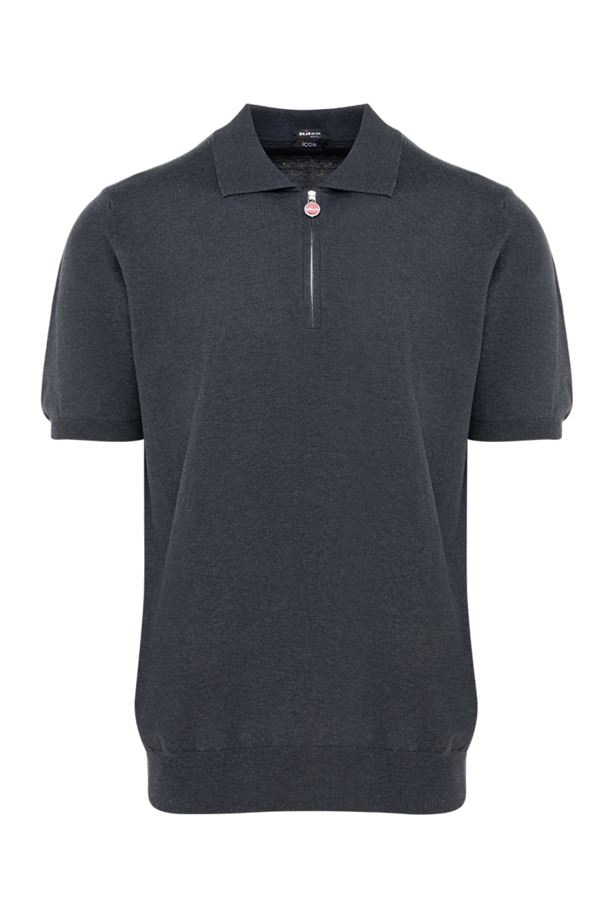 Kiton поло из хлопка мужское серое 177723 - фото 1