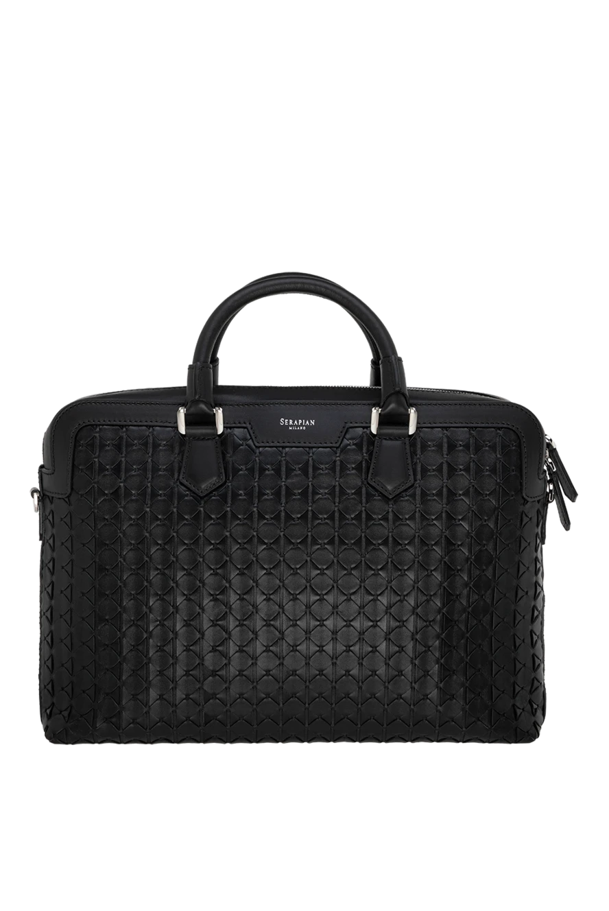 Serapian man men's briefcase made of genuine leather, black купить с ценами и фото 177732 - photo 1