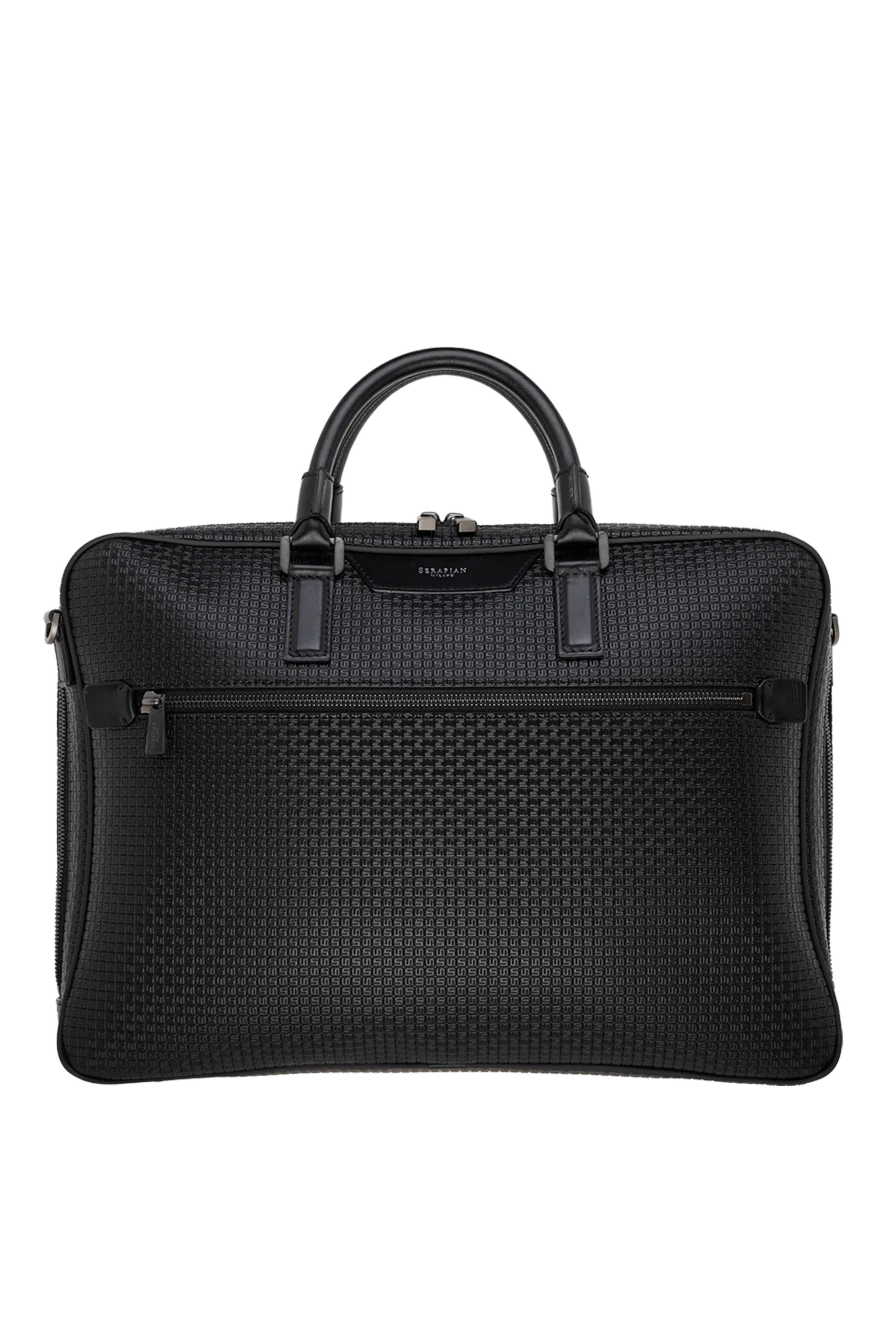 Serapian man men's briefcase made of genuine leather, black купить с ценами и фото 177737 - photo 1