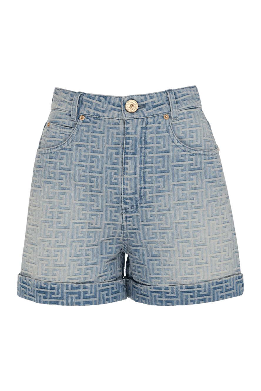 Balmain woman women's cotton denim shorts blue купить с ценами и фото 177777 - photo 1