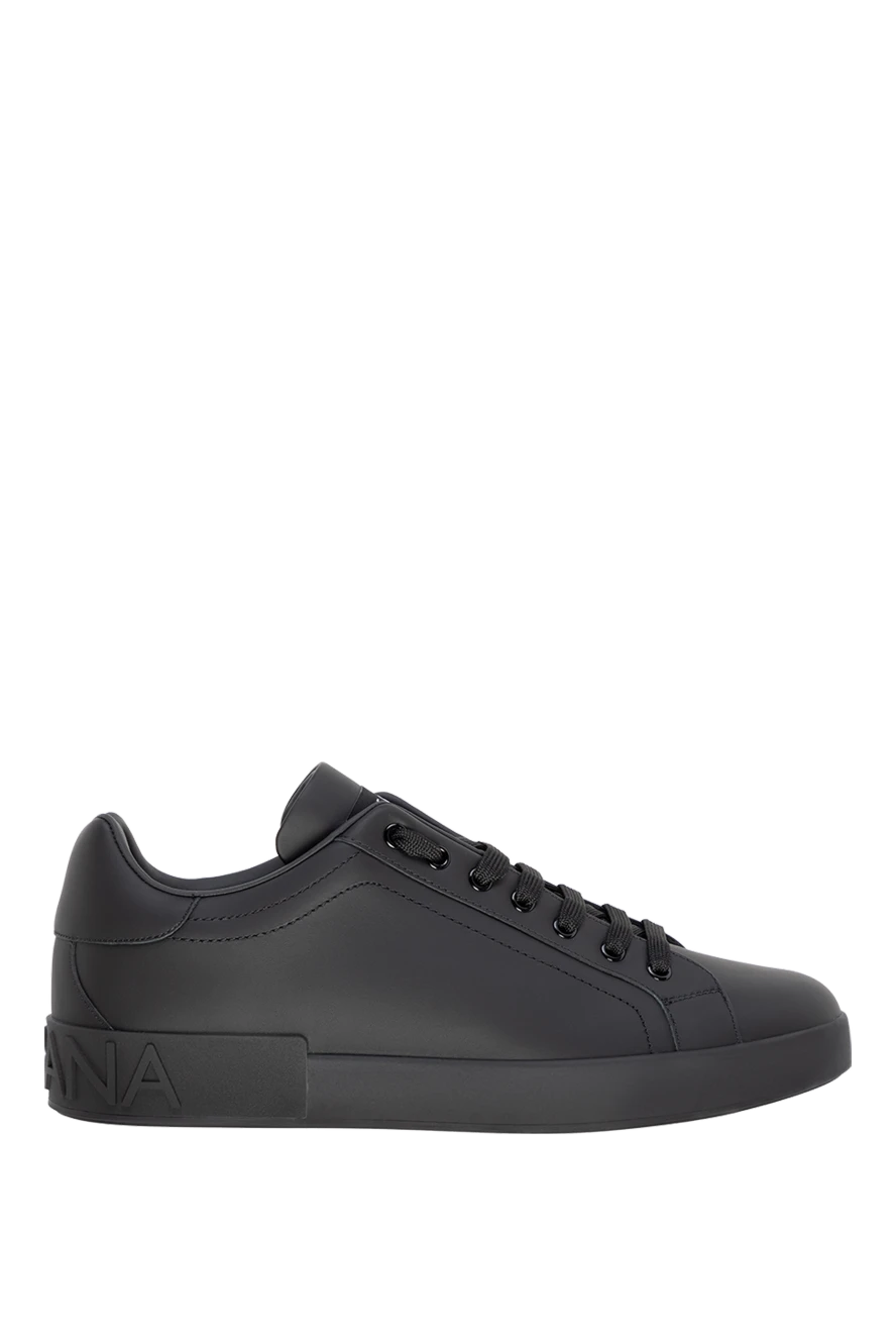 Dolce & Gabbana man men's black leather sneakers купить с ценами и фото 177796 - photo 1