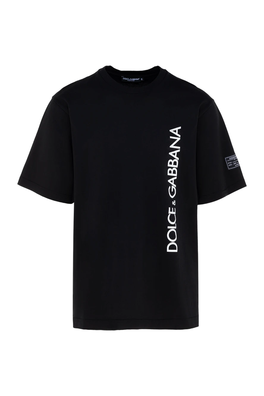 Dolce & Gabbana man cotton t-shirt for men, black купить с ценами и фото 177799 - photo 1